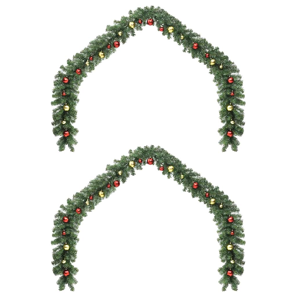 vidaXL Christmas Garland with 600 LEDs 2 pcs Green PVC