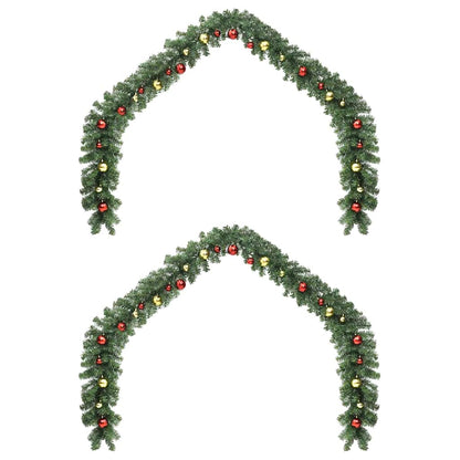 vidaXL Christmas Garland with 600 LEDs 2 pcs Green PVC