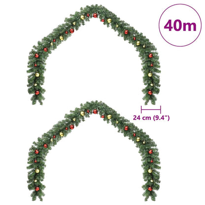 vidaXL Christmas Garland with 600 LEDs 2 pcs Green PVC