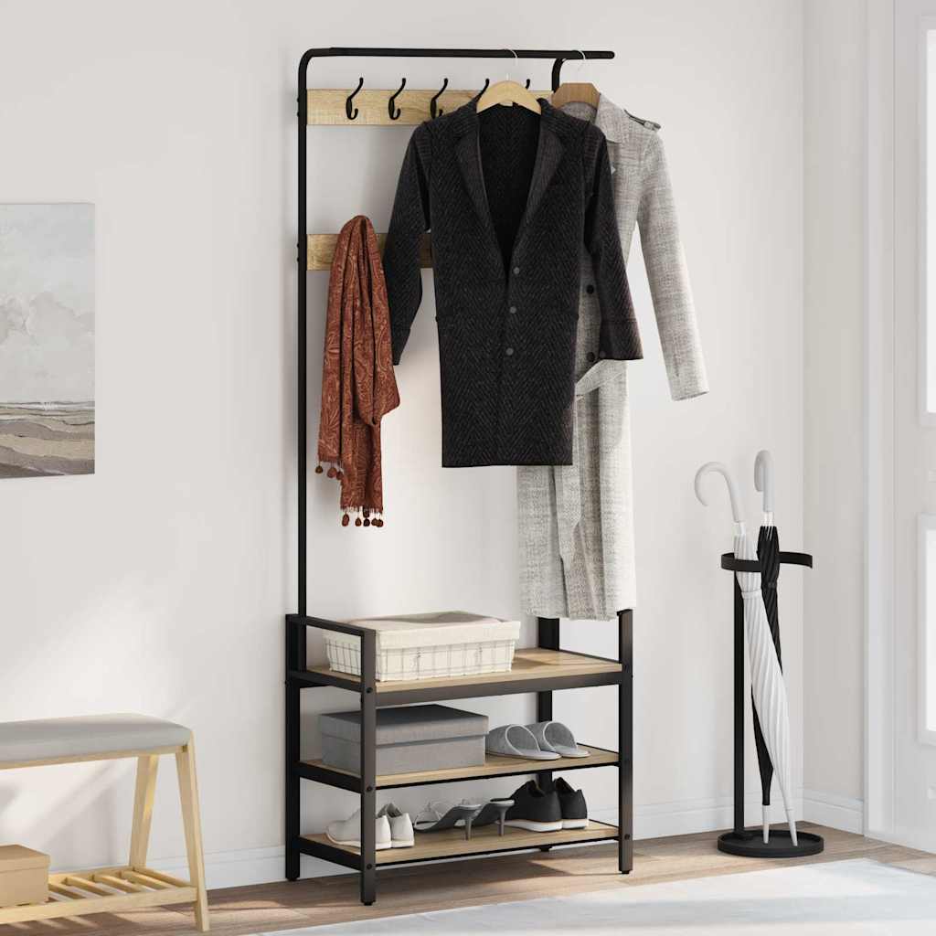 vidaXL Coat Rack Sonoma Oak 75 x 34 x 184 cm Engineered wood