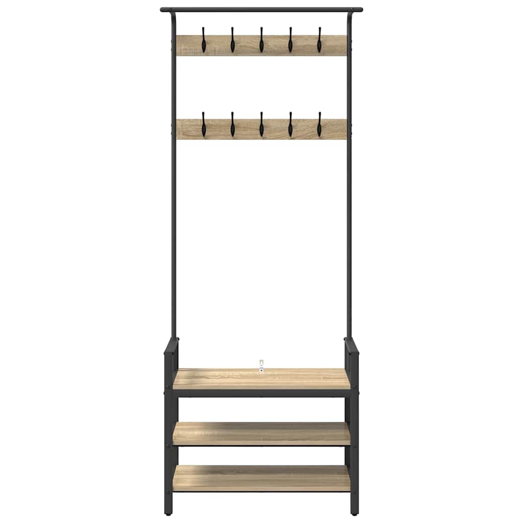 vidaXL Coat Rack Sonoma Oak 75 x 34 x 184 cm Engineered wood