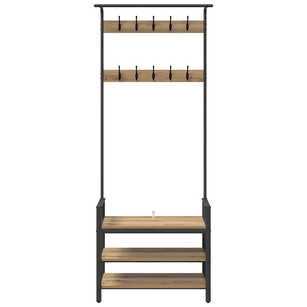 vidaXL Coat Rack Artisan Oak 75 x 34 x 184 cm Engineered wood