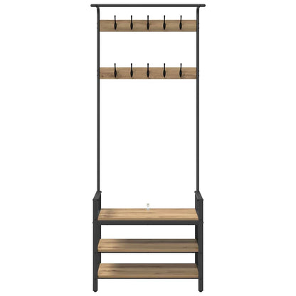 vidaXL Coat Rack Artisan Oak 75 x 34 x 184 cm Engineered wood