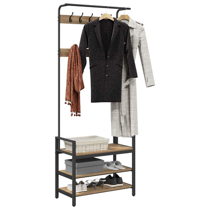 vidaXL Coat Rack Artisan Oak 75 x 34 x 184 cm Engineered wood
