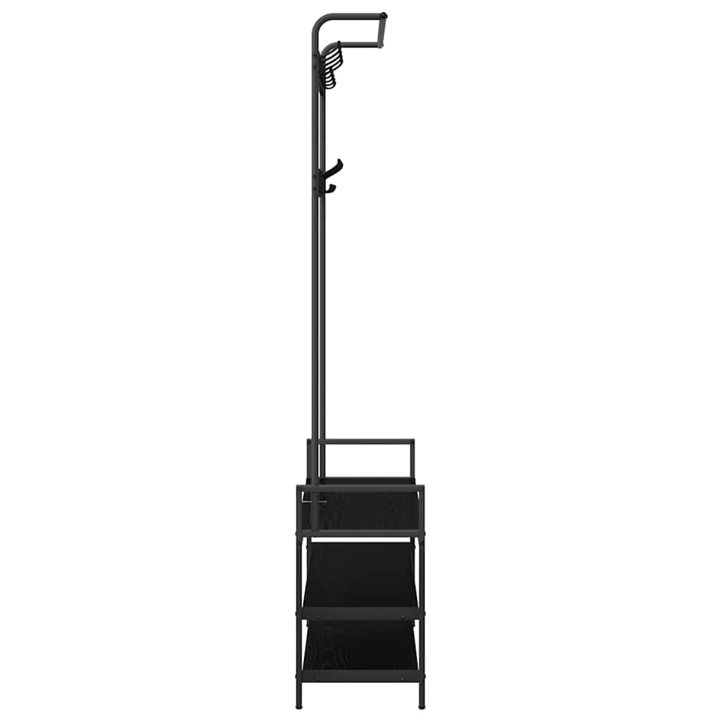 vidaXL Coat Rack with Shelf Black Oak 95 x 34 x 184 cm Engineered wood