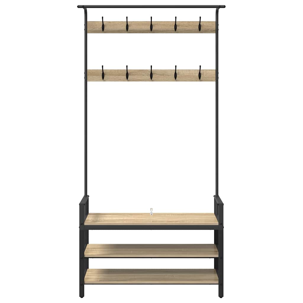 vidaXL Coat Rack Sonoma Oak 95 x 34 x 184 cm Engineered wood