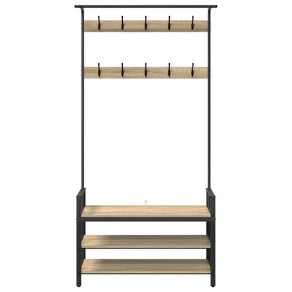 vidaXL Coat Rack Sonoma Oak 95 x 34 x 184 cm Engineered wood