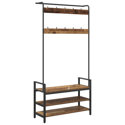 vidaXL Coat Rack with Shelf Old Wood 95 x 34 x 184 cm Engineered wood