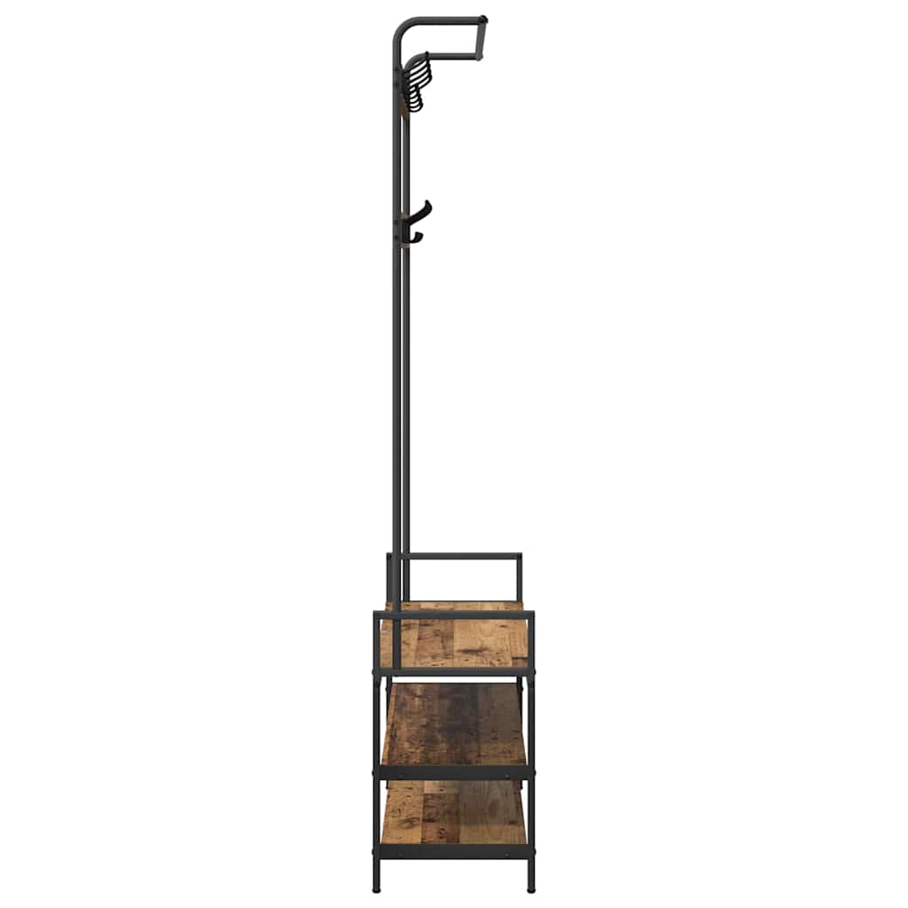 vidaXL Coat Rack with Shelf Old Wood 95 x 34 x 184 cm Engineered wood