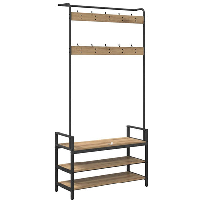 vidaXL Coat Rack Artisan Oak 95 x 34 x 184 cm Engineered wood