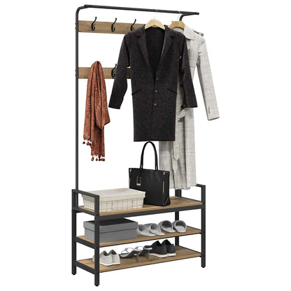 vidaXL Coat Rack Artisan Oak 95 x 34 x 184 cm Engineered wood