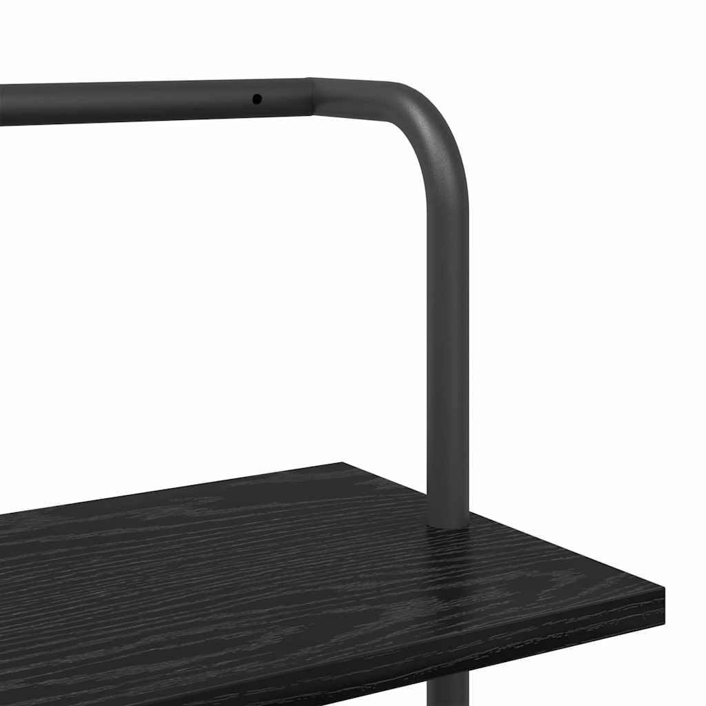 vidaXL Bookshelf 5-Tier 60 x 24 x 168 cm Engineered wood Black Oak