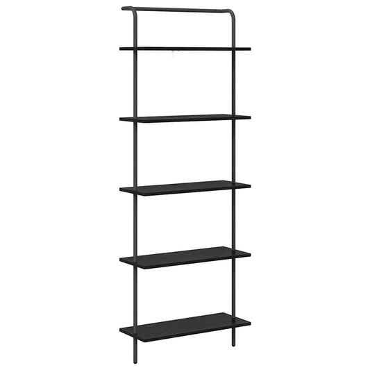 vidaXL Bookshelf 5-Tier 60 x 24 x 168 cm Engineered wood Black Oak