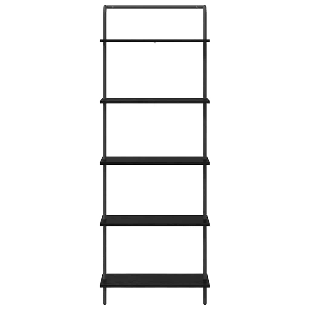 vidaXL Bookshelf 5-Tier 60 x 24 x 168 cm Engineered wood Black Oak