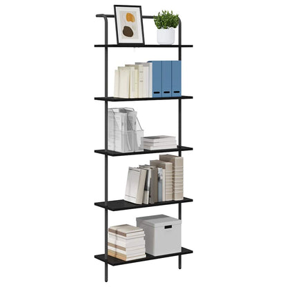 vidaXL Bookshelf 5-Tier 60 x 24 x 168 cm Engineered wood Black Oak