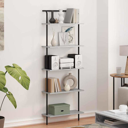 vidaXL Bookshelf 5-Tier 60 x 24 x 168 cm Engineered wood Grey Sonoma