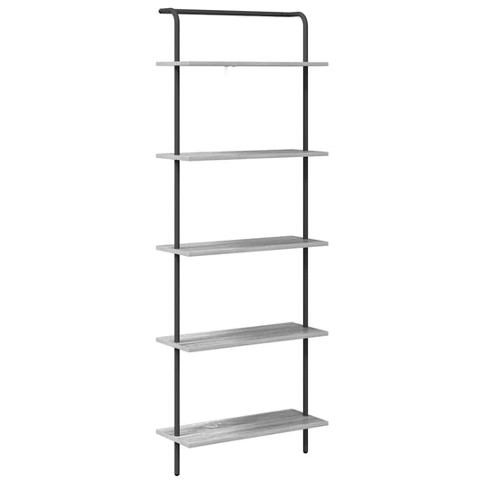 vidaXL Bookshelf 5-Tier 60 x 24 x 168 cm Engineered wood Grey Sonoma