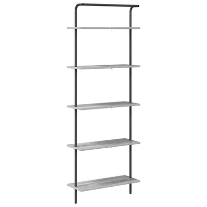 vidaXL Bookshelf 5-Tier 60 x 24 x 168 cm Engineered wood Grey Sonoma