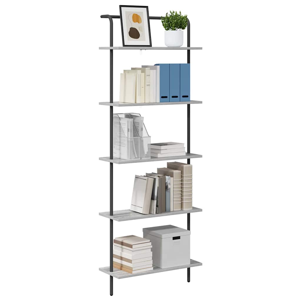 vidaXL Bookshelf 5-Tier 60 x 24 x 168 cm Engineered wood Grey Sonoma