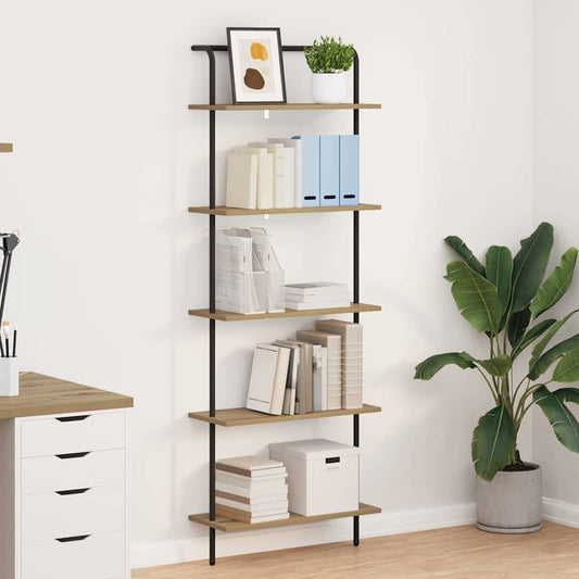 vidaXL Bookshelf 5-Tier 60 x 24 x 168 cm Engineered wood Artisan Oak