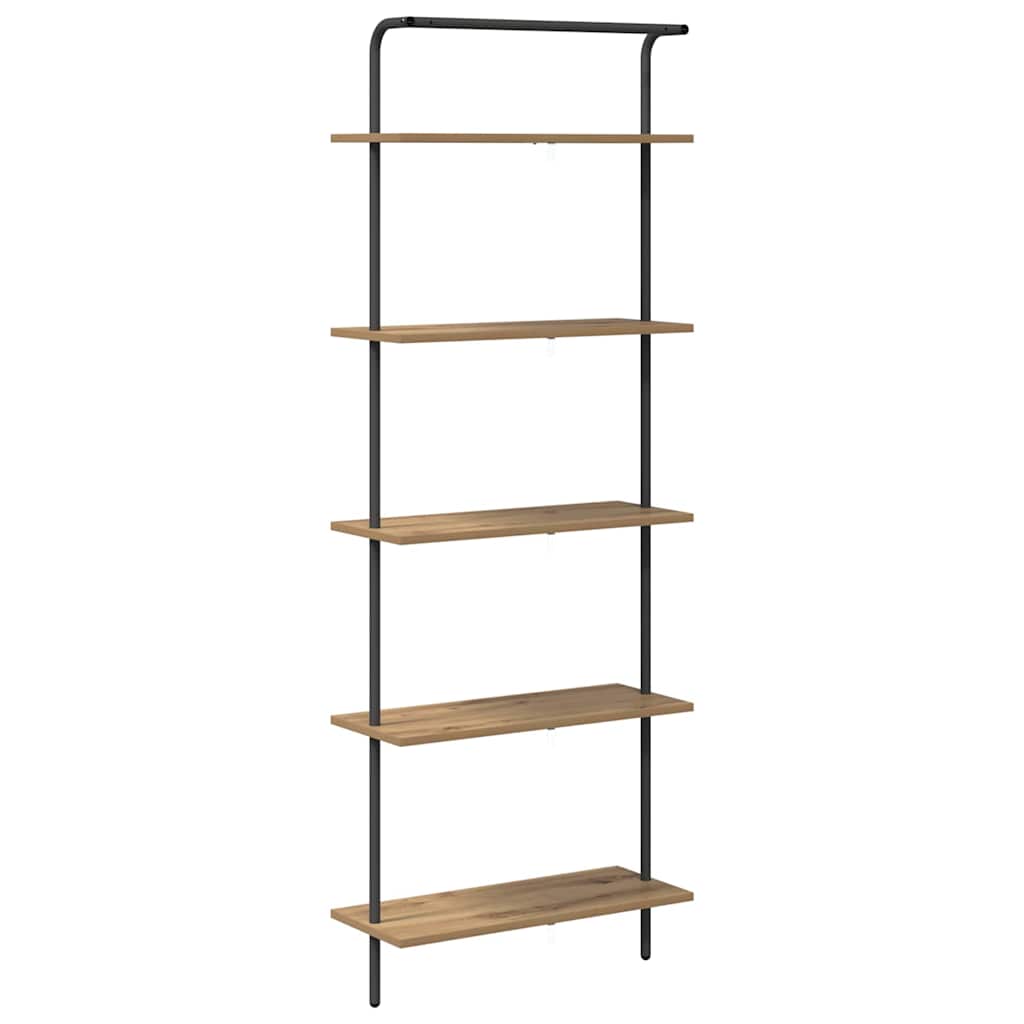 vidaXL Bookshelf 5-Tier 60 x 24 x 168 cm Engineered wood Artisan Oak