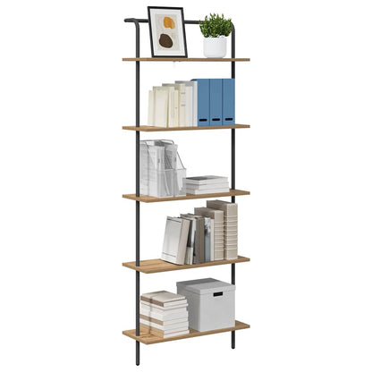 vidaXL Bookshelf 5-Tier 60 x 24 x 168 cm Engineered wood Artisan Oak