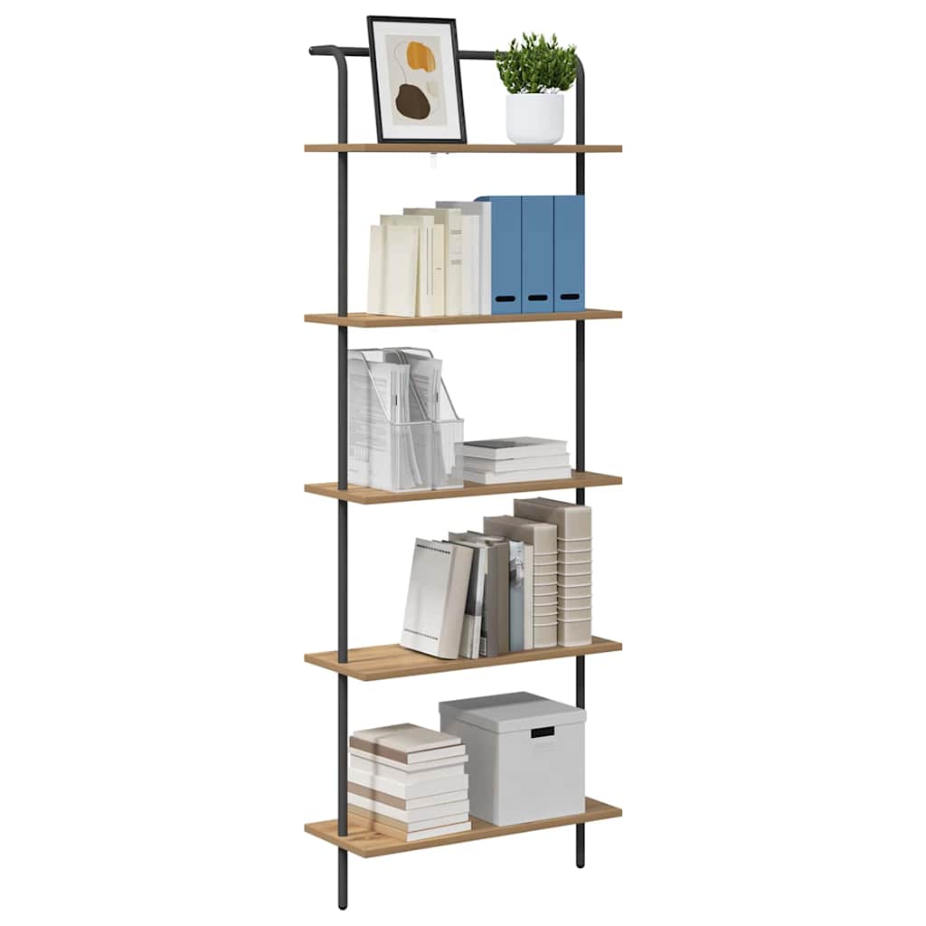 vidaXL Bookshelf 5-Tier 60 x 24 x 168 cm Engineered wood Artisan Oak