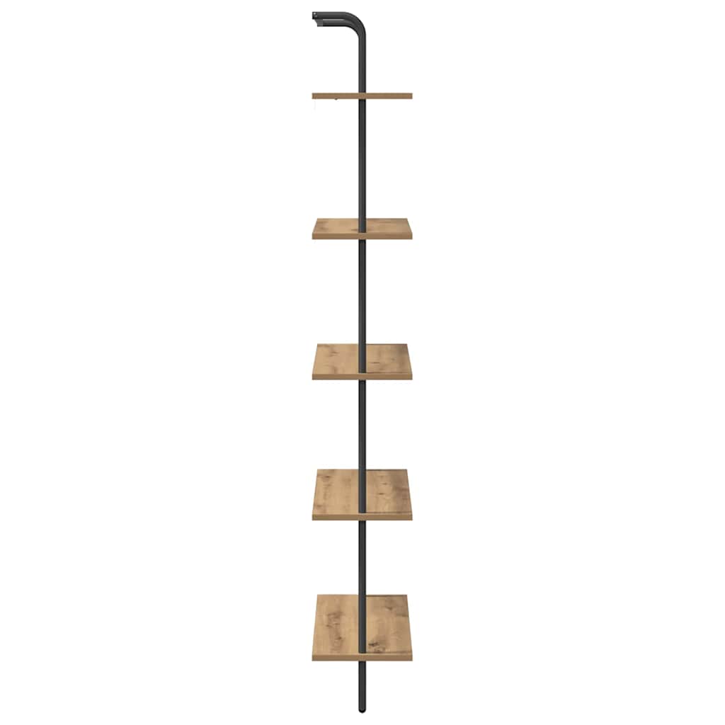 vidaXL Bookshelf 5-Tier 60 x 24 x 168 cm Engineered wood Artisan Oak