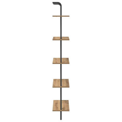 vidaXL Bookshelf 5-Tier 60 x 24 x 168 cm Engineered wood Artisan Oak