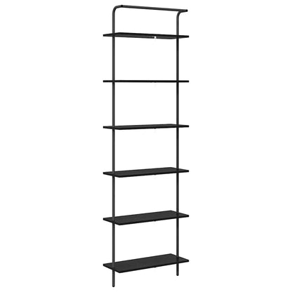 vidaXL Bookshelf 6-Tier 60 x 24 x 203 cm Engineered wood Black Oak