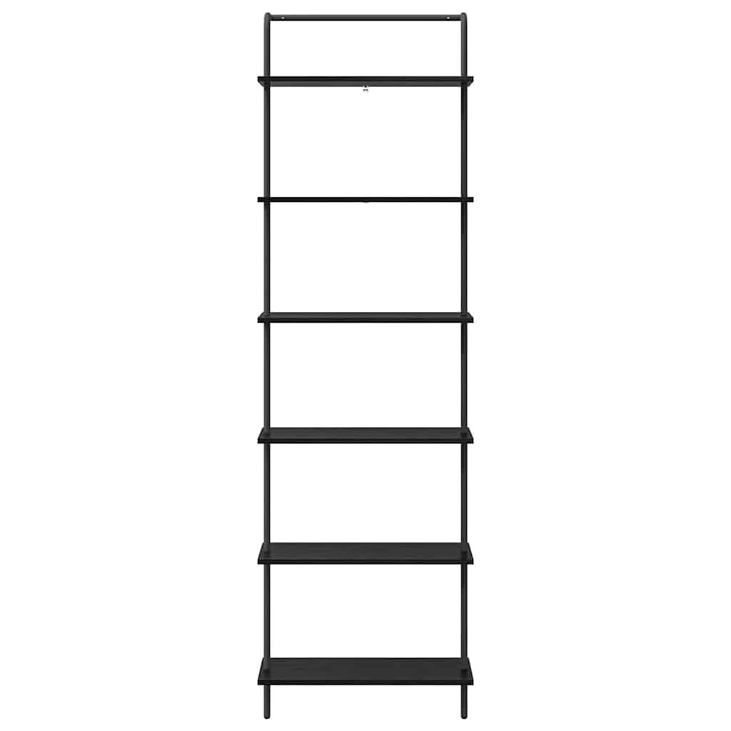 vidaXL Bookshelf 6-Tier 60 x 24 x 203 cm Engineered wood Black Oak