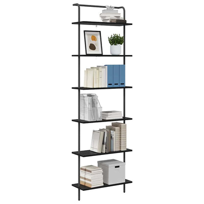 vidaXL Bookshelf 6-Tier 60 x 24 x 203 cm Engineered wood Black Oak