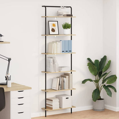 vidaXL Bookshelf 6-Tier 60 x 24 x 203 cm Engineered wood Sonoma Oak