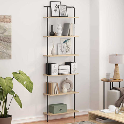 vidaXL Bookshelf 6-Tier 60 x 24 x 203 cm Engineered wood Sonoma Oak