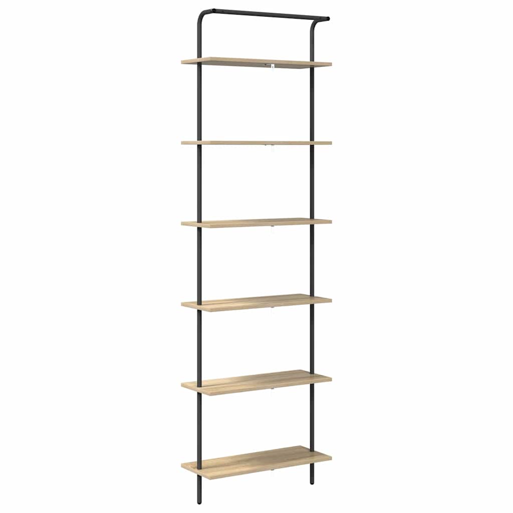 vidaXL Bookshelf 6-Tier 60 x 24 x 203 cm Engineered wood Sonoma Oak