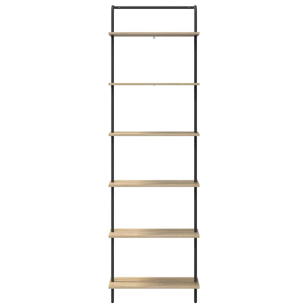 vidaXL Bookshelf 6-Tier 60 x 24 x 203 cm Engineered wood Sonoma Oak