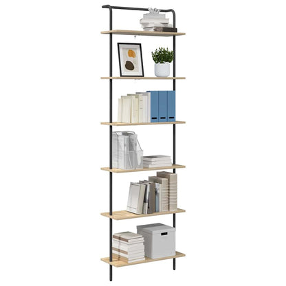 vidaXL Bookshelf 6-Tier 60 x 24 x 203 cm Engineered wood Sonoma Oak
