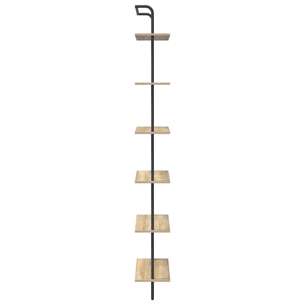vidaXL Bookshelf 6-Tier 60 x 24 x 203 cm Engineered wood Sonoma Oak