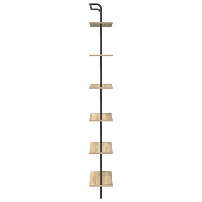 vidaXL Bookshelf 6-Tier 60 x 24 x 203 cm Engineered wood Sonoma Oak
