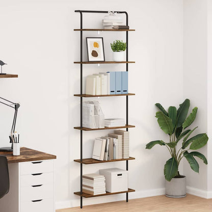 vidaXL Bookshelf 6-Tier 60 x 24 x 203 cm Engineered wood Smoked Oak