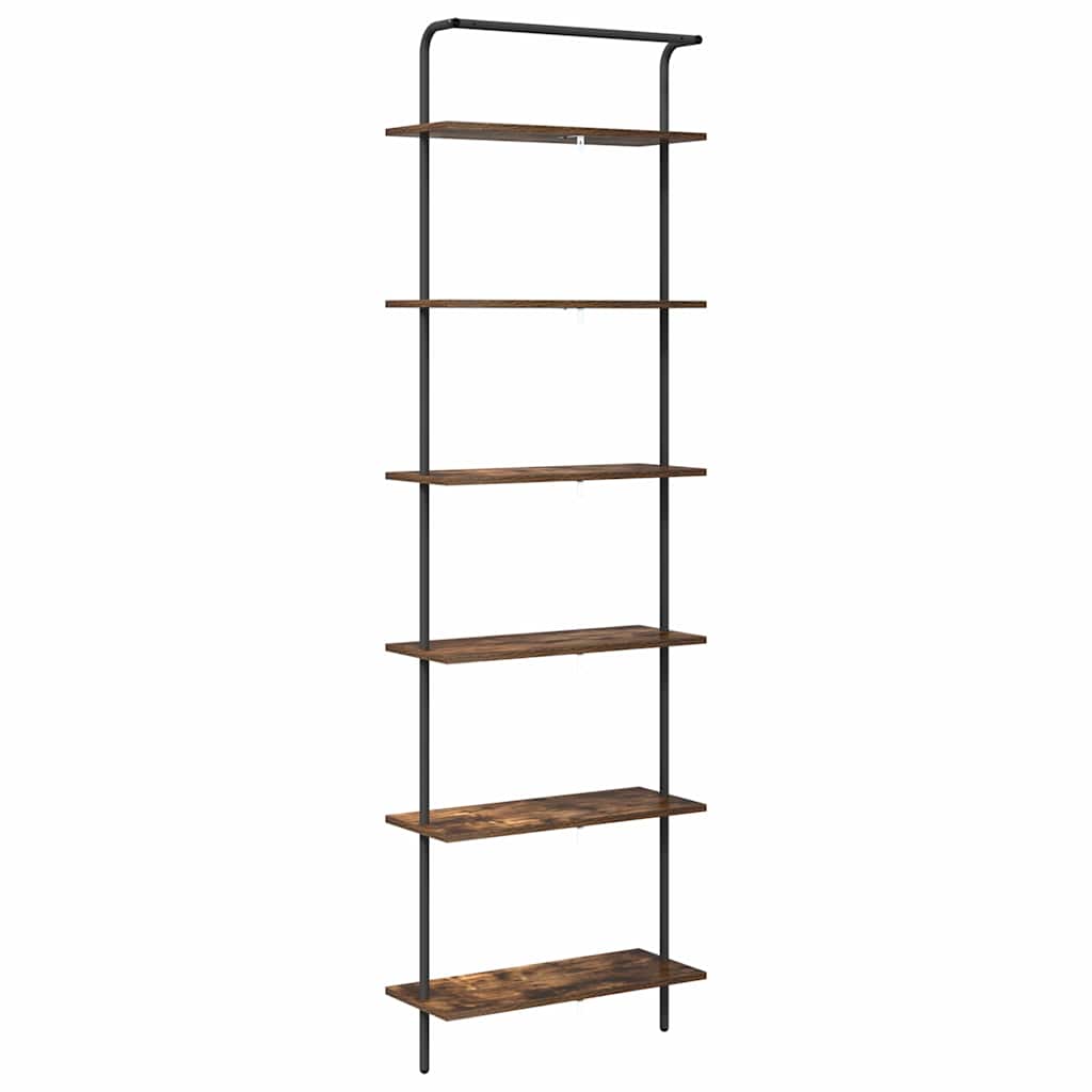 vidaXL Bookshelf 6-Tier 60 x 24 x 203 cm Engineered wood Smoked Oak