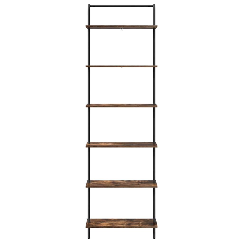 vidaXL Bookshelf 6-Tier 60 x 24 x 203 cm Engineered wood Smoked Oak