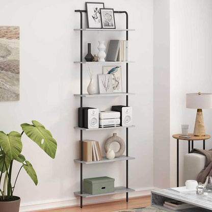vidaXL Bookshelf 6-Tier 60 x 24 x 203 cm Engineered wood Grey Sonoma