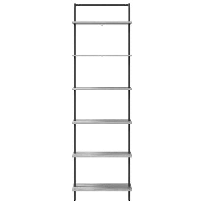 vidaXL Bookshelf 6-Tier 60 x 24 x 203 cm Engineered wood Grey Sonoma