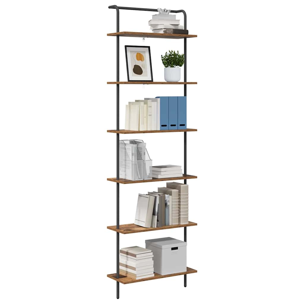 vidaXL Bookshelf 6-Tier 60 x 24 x 203 cm Engineered wood Old Wood