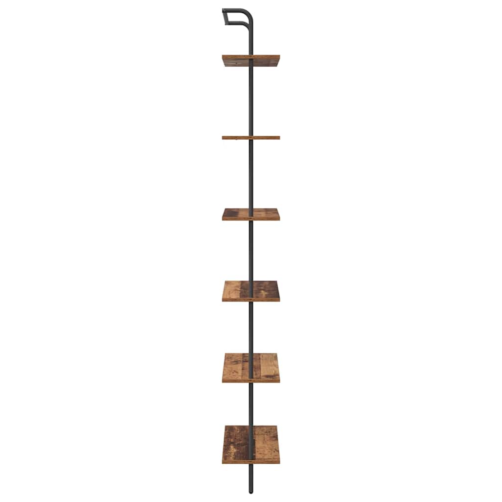 vidaXL Bookshelf 6-Tier 60 x 24 x 203 cm Engineered wood Old Wood