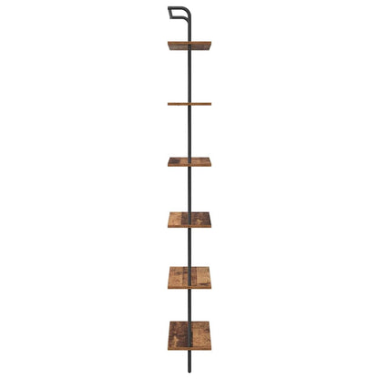 vidaXL Bookshelf 6-Tier 60 x 24 x 203 cm Engineered wood Old Wood