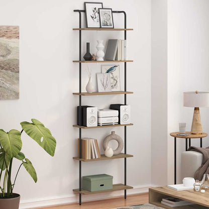 vidaXL Bookshelf 6-Tier 60 x 24 x 203 cm Engineered wood Artisan Oak