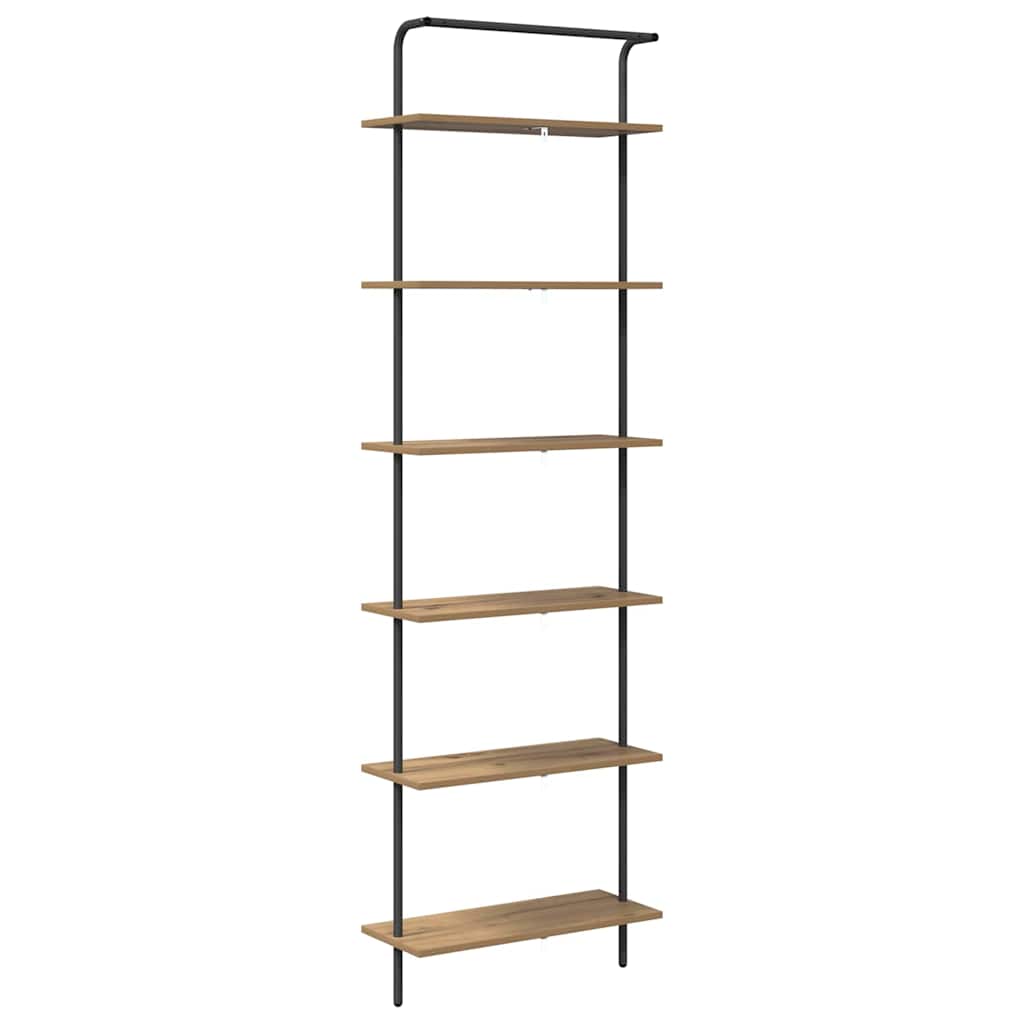 vidaXL Bookshelf 6-Tier 60 x 24 x 203 cm Engineered wood Artisan Oak
