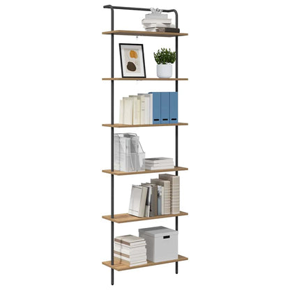 vidaXL Bookshelf 6-Tier 60 x 24 x 203 cm Engineered wood Artisan Oak